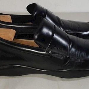 Prada Men's Black Leather Loafer Shoes Size 8.5 $1100